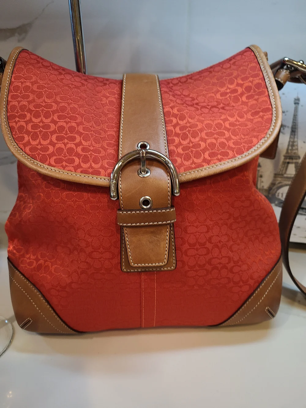 Coach Vintage Soho Red Brown Mini Cs 2003 Y2K Vintage F3K-6376 EUC